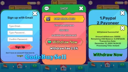 Real Time Money Earning Game with Firebase Login Signup System - Unity Source Code - CodeBuySell - Buy Unity Game Source Codes