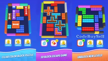 Color Escape Unblock Jam - Unity Source Code - CodeBuySell - Buy Unity Game Source Codes