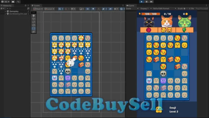 Emoji Merge Puzzle Game - Unity Source Code - CodeBuySell - Buy Unity Game Source Codes