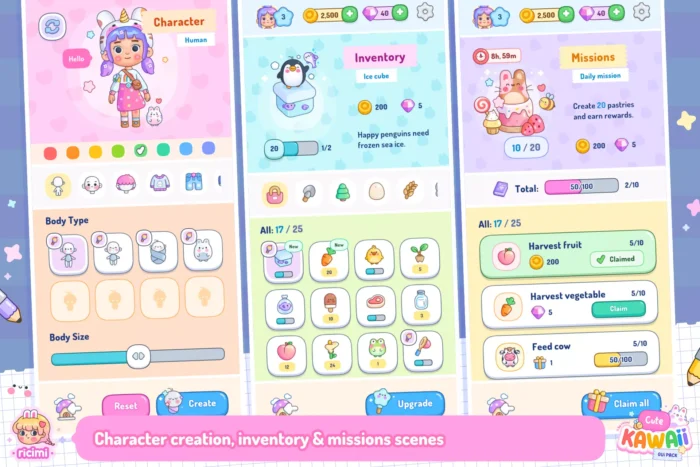 Cute Kawaii GUI Pack - Unity Assets - CodeBuySell - Buy Unity Game Source Codes